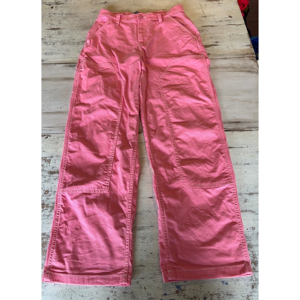 OLD‎ NAVY 27x27 carpenter pants kids sz 18 bright pink high rise wide leg pants